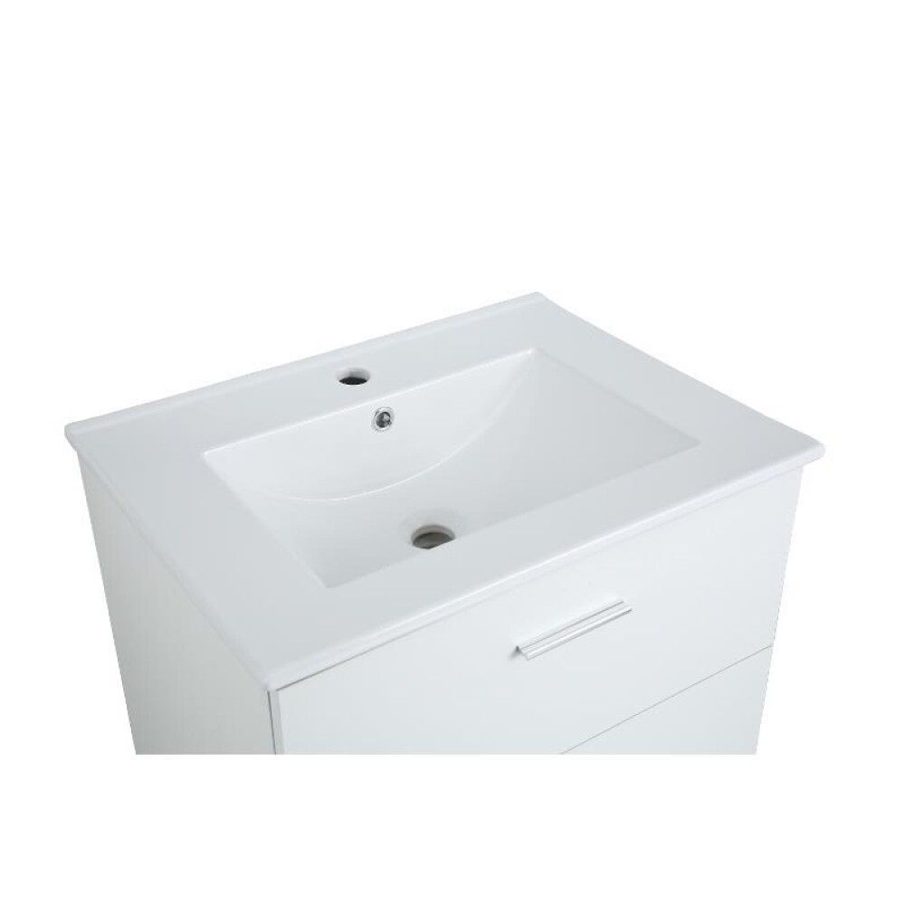 Baðinnrétting með spegil 60cm Bergamo matt hvít