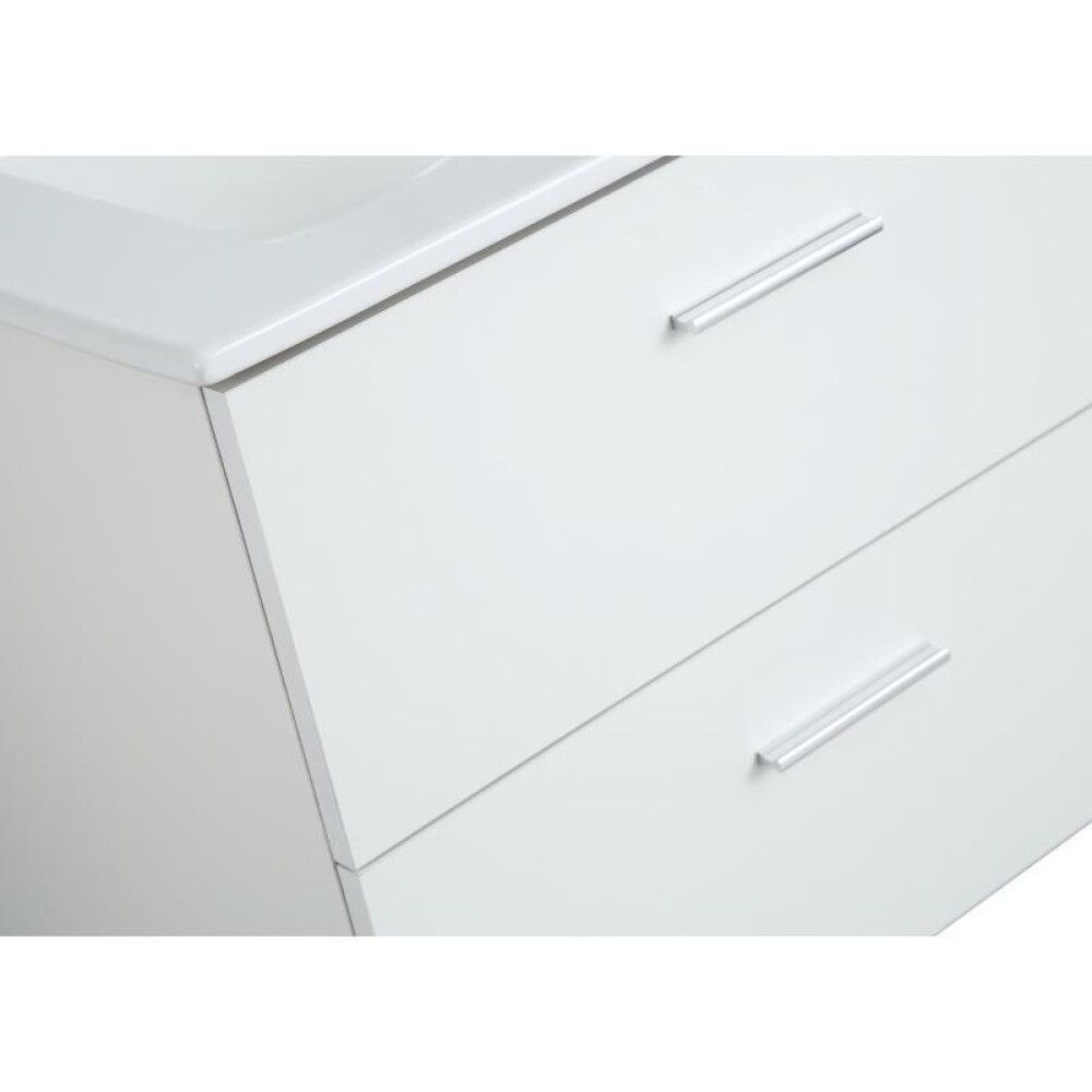 Baðinnrétting með spegil 60cm Bergamo matt hvít