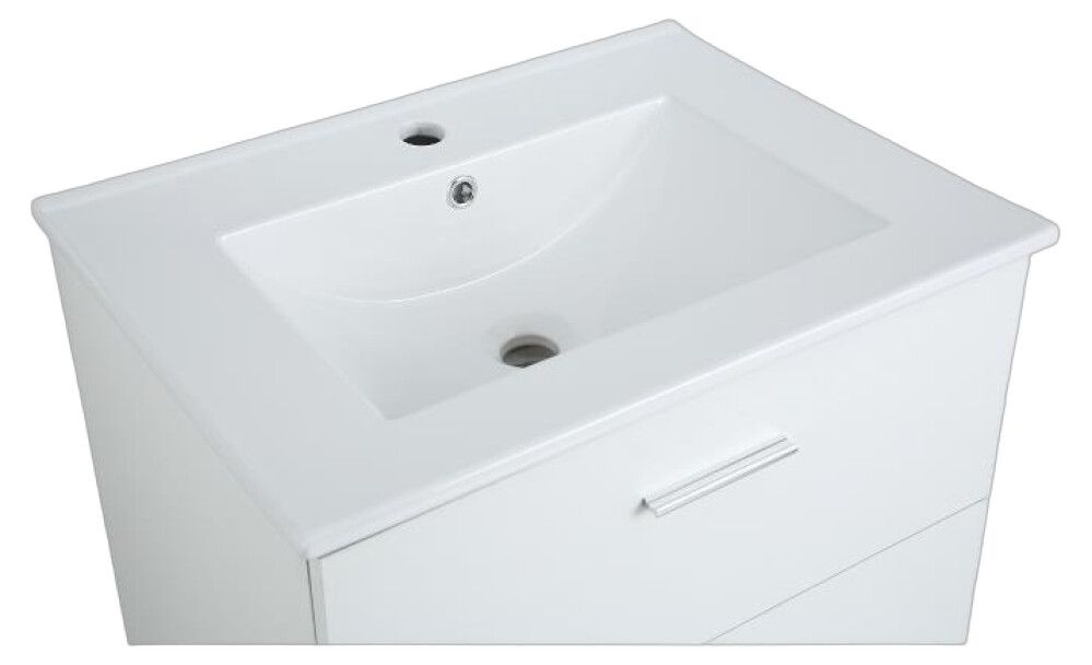 Baðinnrétting með spegil 60cm Bergamo matt hvít