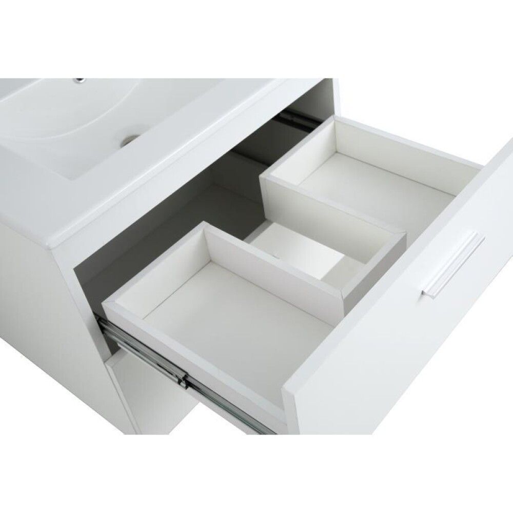 Baðinnrétting með spegil 60cm Bergamo matt hvít