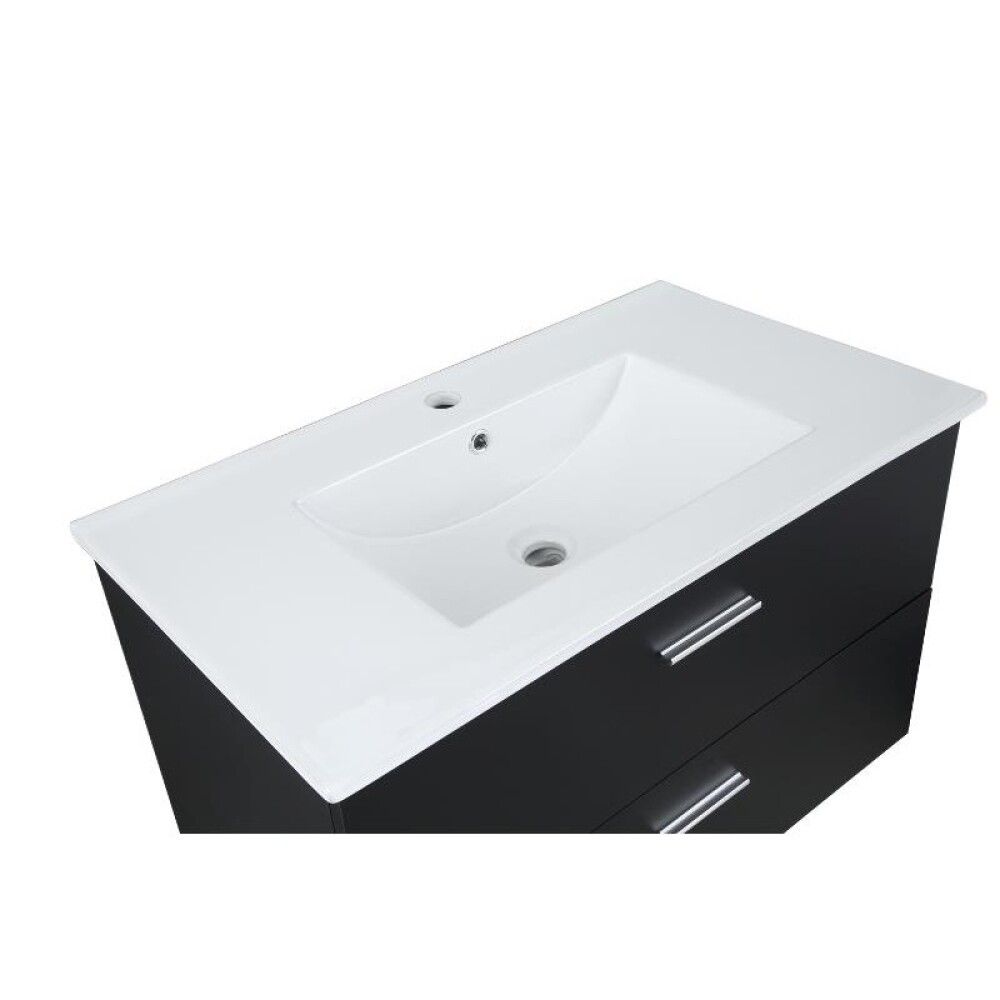 Baðinnrétting með handlaug 60cm Nortiq Bergamo svört