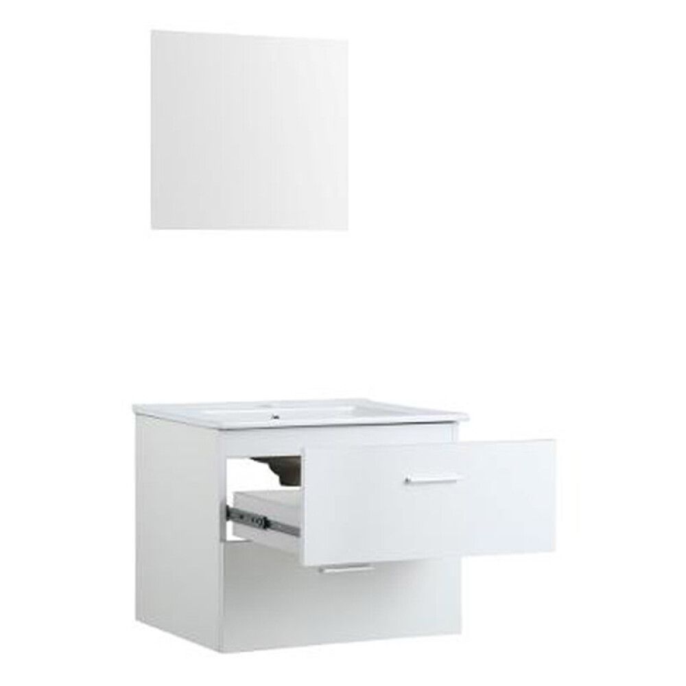 Baðinnrétting 80cm Bergamo matt hvít