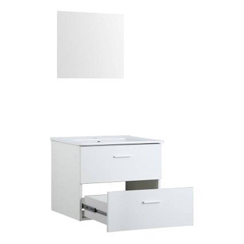 Baðinnrétting 80cm Bergamo matt hvít