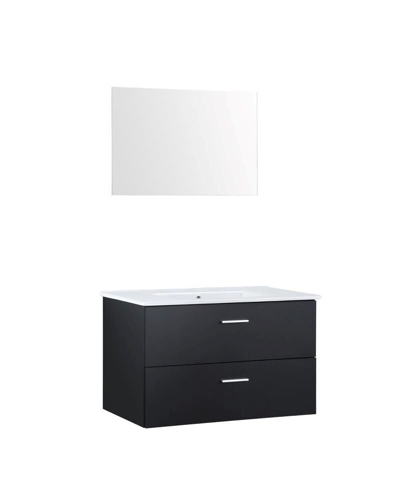 Baðinnrétting 80cm Bergamo matt svört