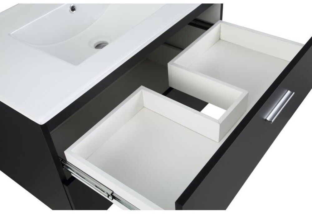 Baðinnrétting 80cm Bergamo matt svört