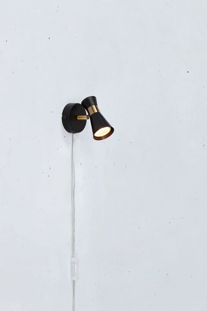 Veggljós GU10 Folie 11 cm svart