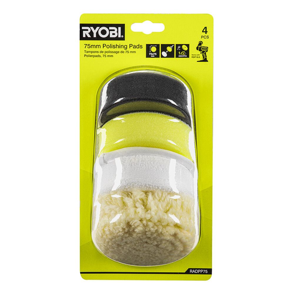 Póleringapúðar Ø75 mm Ryobi RADPP75 4 stk