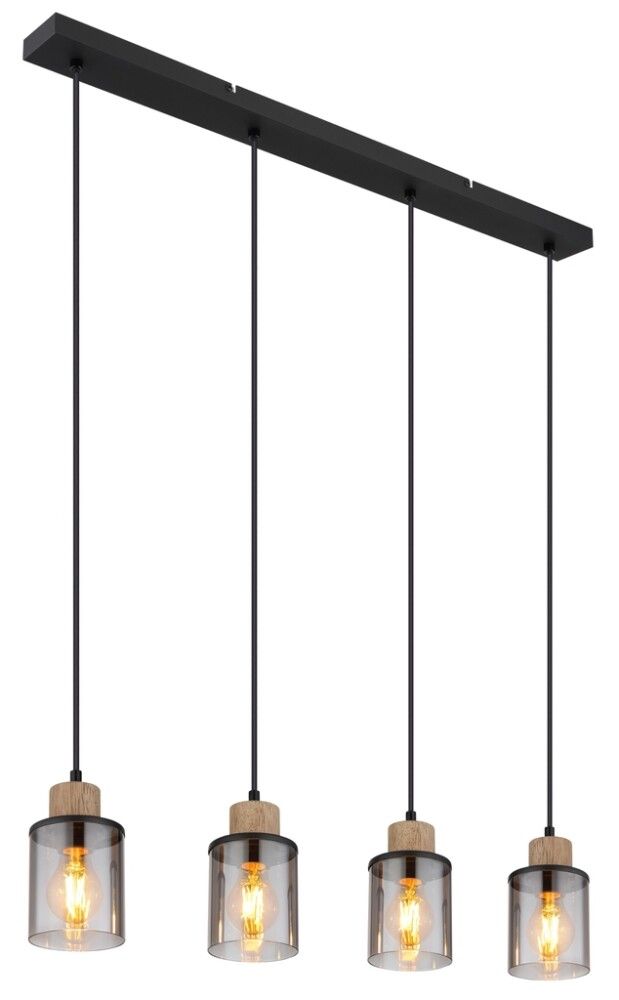 Hangandi ljós 4xE27 78x120 cm Globo Reid svart