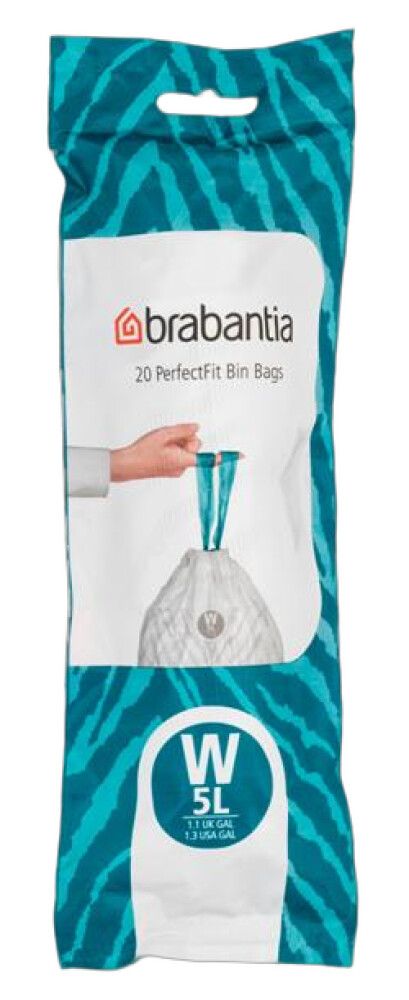 Ruslapoki fyrir 5L ruslatunnu hvítur 20stk