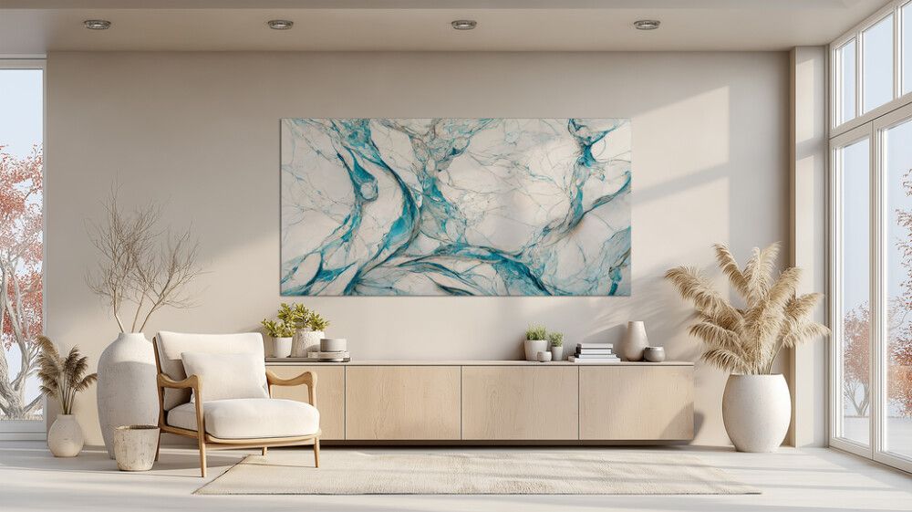 Hljóðvistarmynd marmari ljósblár 2420x1220x20 mm InEx