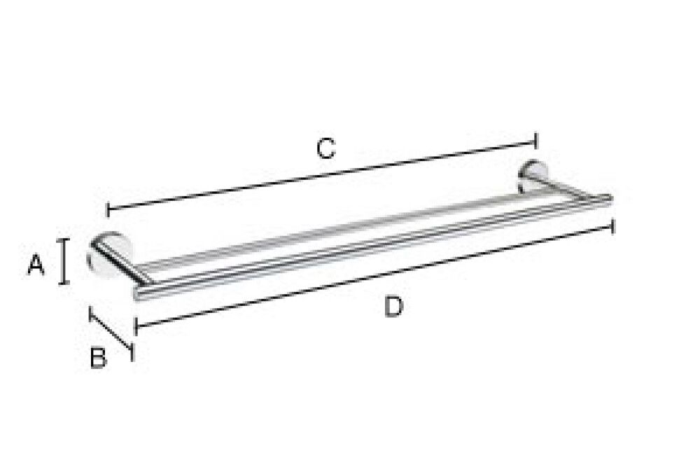 Handklæðaslá tvöföld Beslagsboden Home matt svört