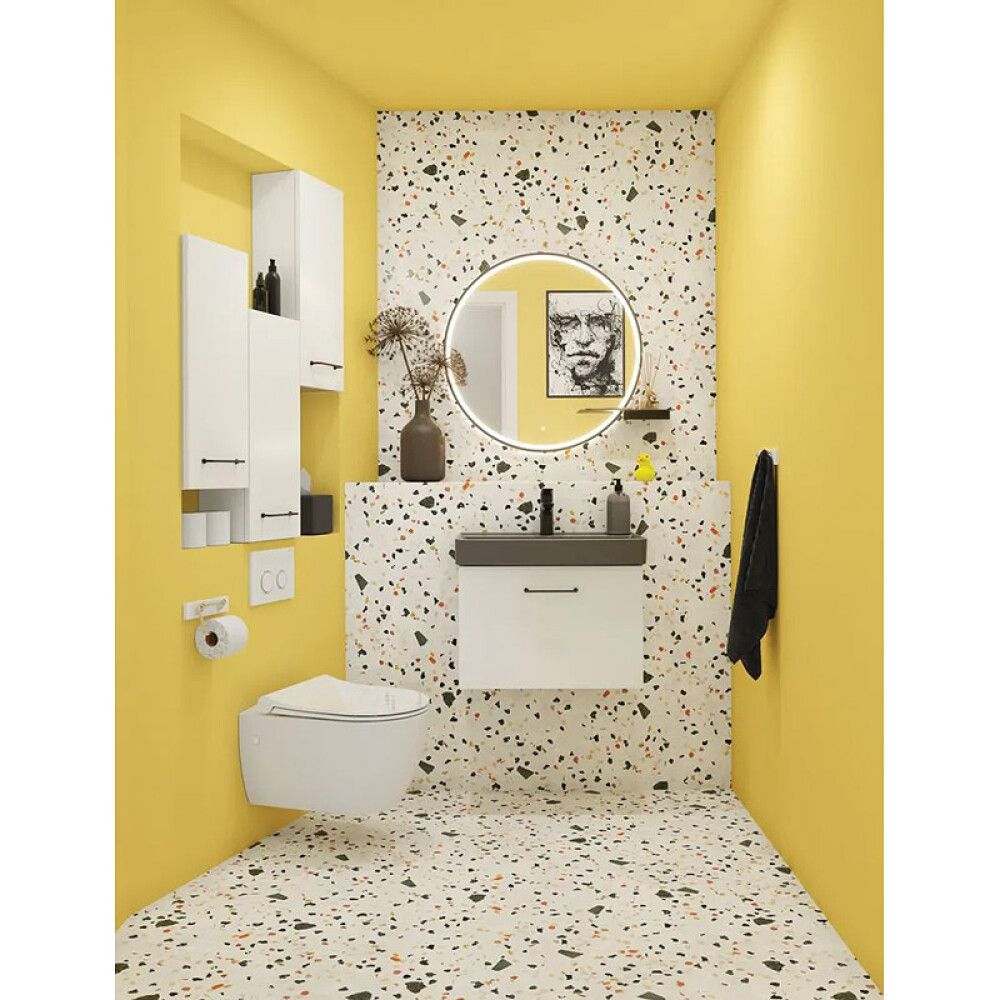 Spegill með LED ljósi og dimmer Ø75cm Shine Scanbad