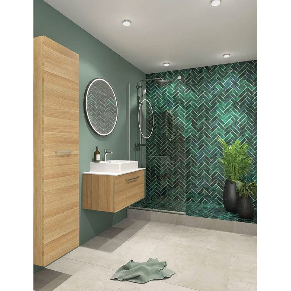 Spegill með LED ljósi og dimmer Ø75cm Shine Scanbad