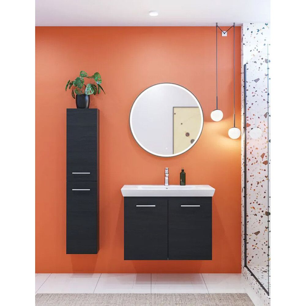 Spegill með LED ljósi og dimmer Ø75cm Shine Scanbad