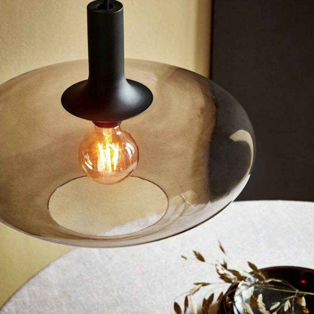 Hangandi ljós E27 Alton reykt gler Ø35 cm