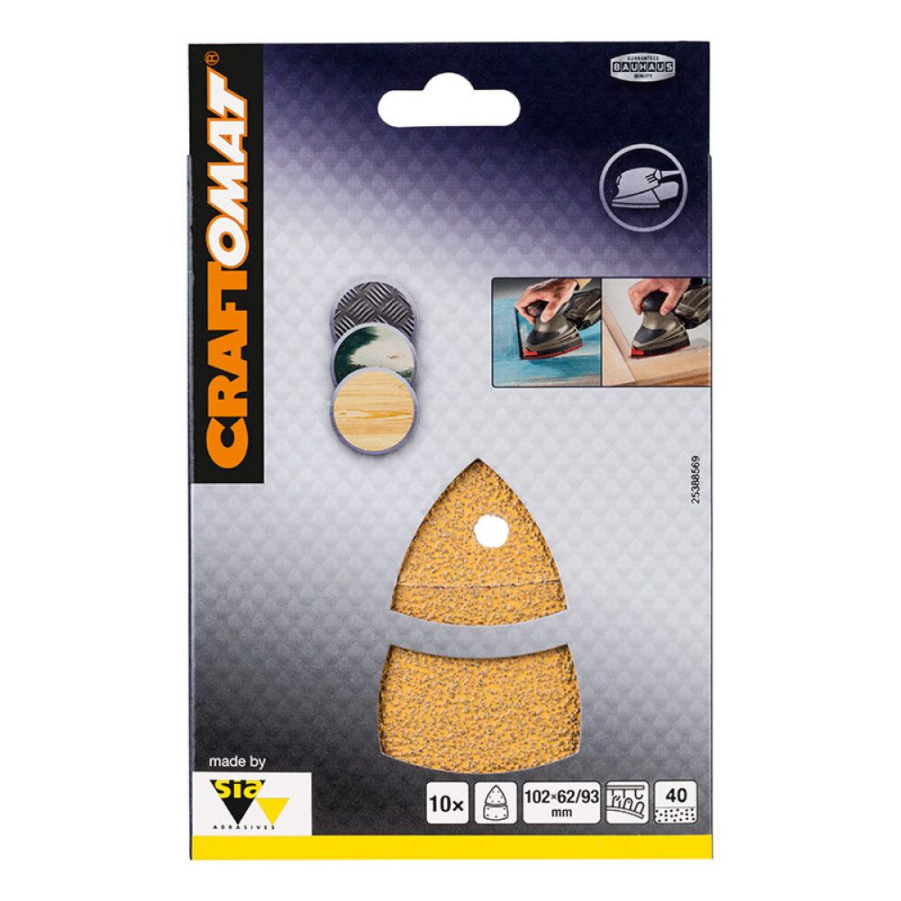Sandpappír 102x62 mm K40 Craftomat ljós