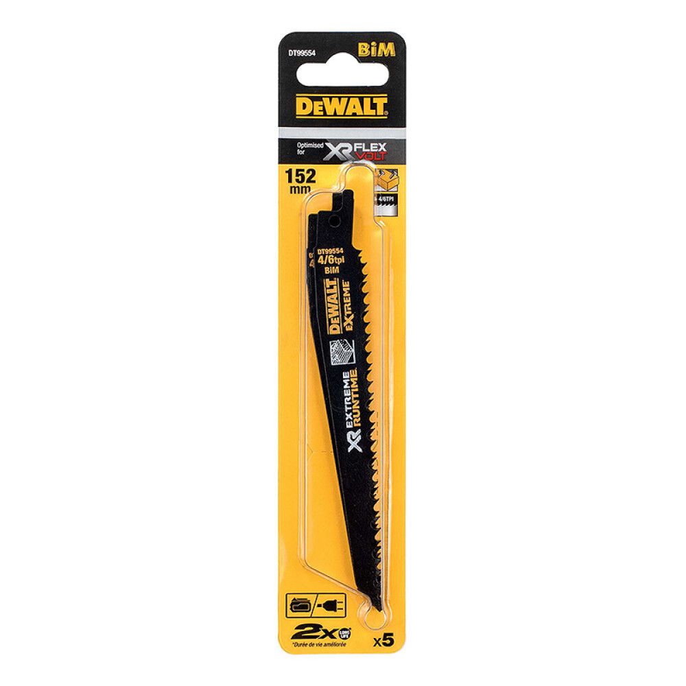 Sverðsagarblað 152mm 6TPI 5stk DeWALT