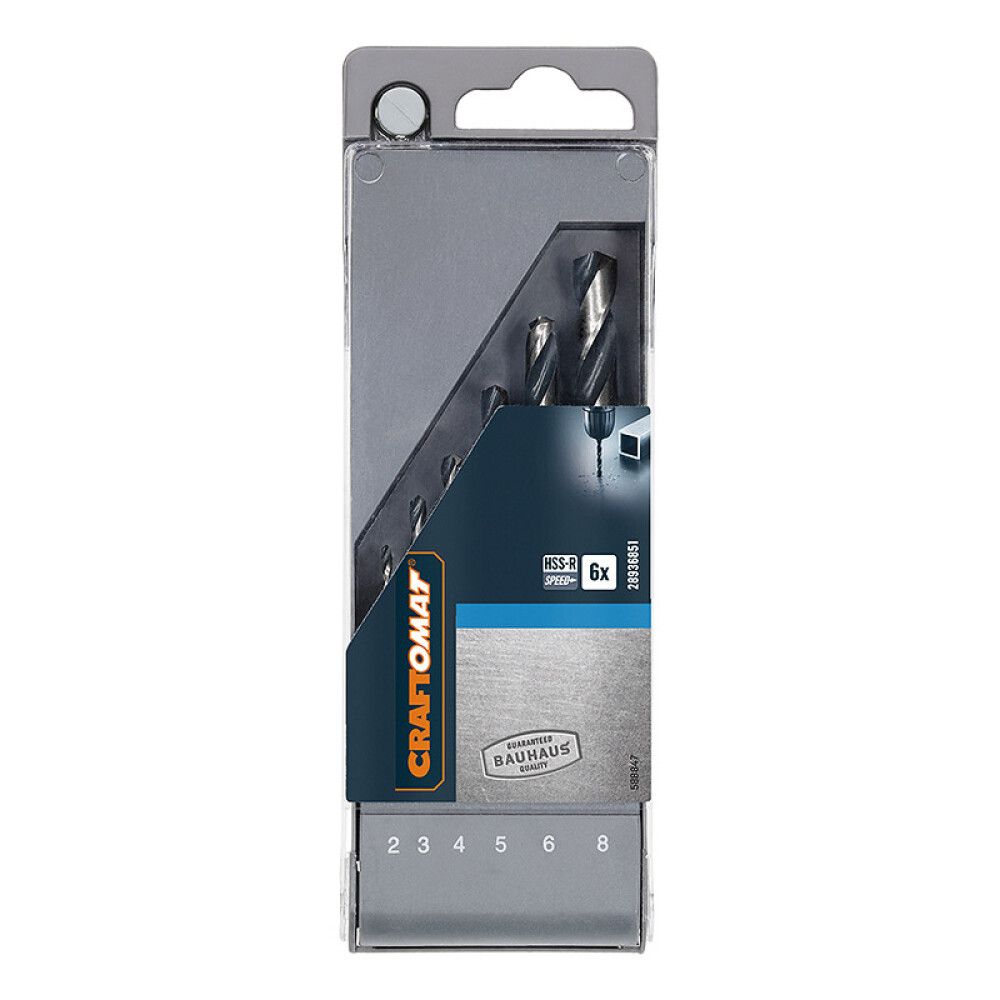 Borasett HSS 2-8 mm 6 stk Craftomat