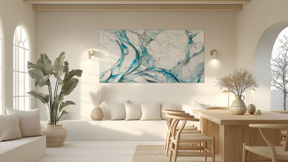 Hljóðvistarmynd marmari ljósblár 2420x1220x20 mm InEx