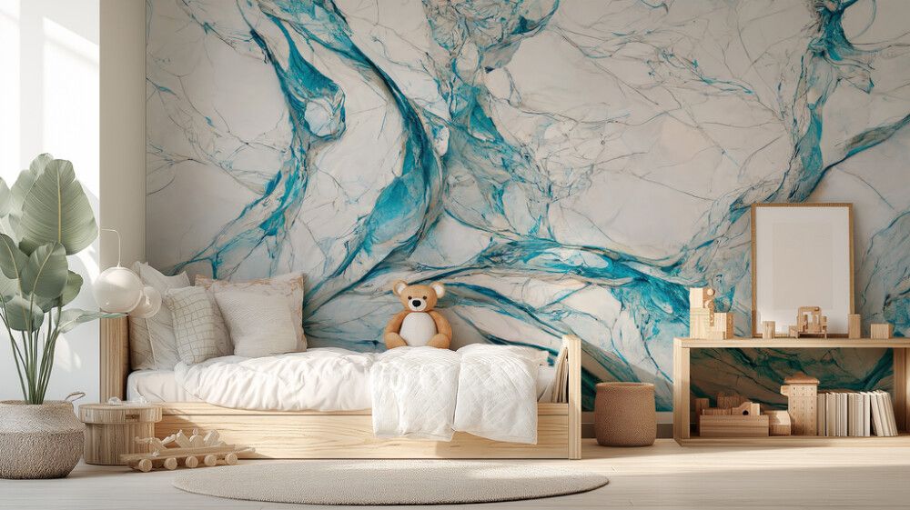 Hljóðvistarmynd marmari ljósblár 3600x2420x20 mm InEx