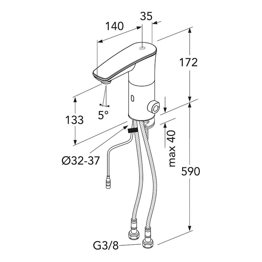 Handlaugartæki með sensor Gustavsberg Sensirux 1.0 króm