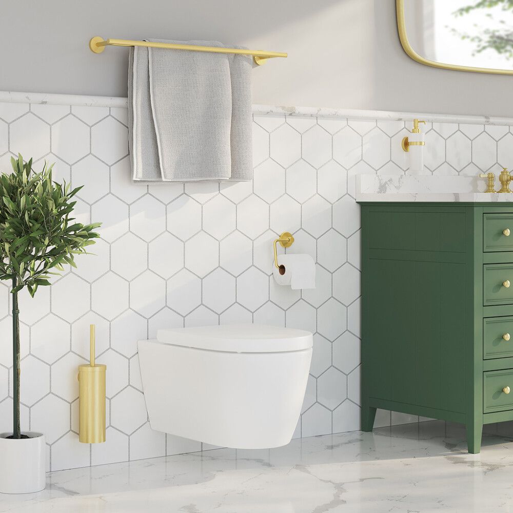 Salernisbursti veggfestur Smedbo burstað messing