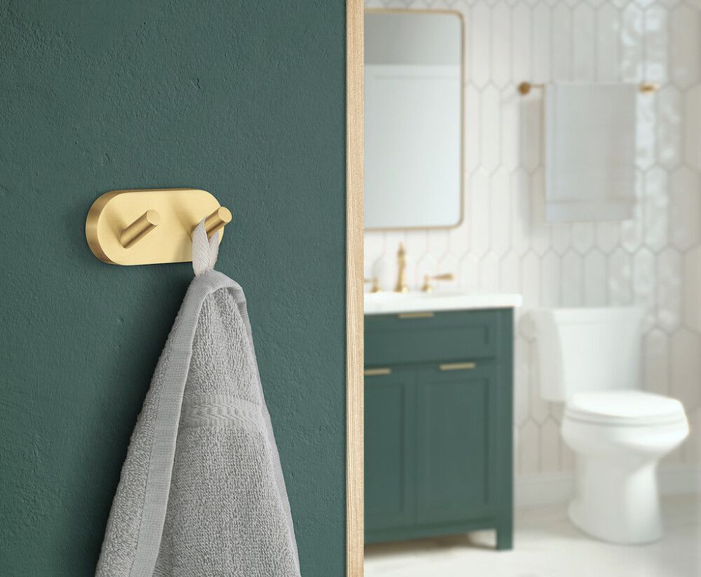 Snagi tvöfaldur Smedbo Home 90mm burstað messing