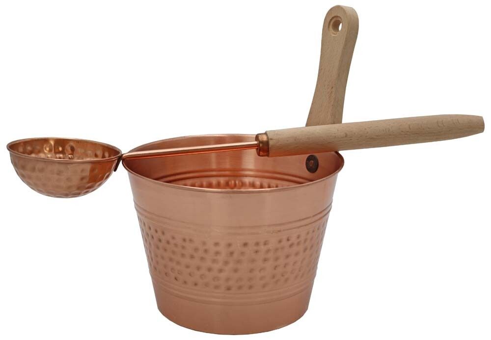 Fata fyrir sánu og ausa kopar og viður