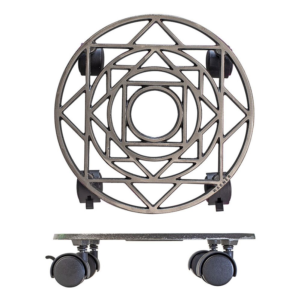 Rúllubretti fyrir blómapott 28,5cm 50kg ryð