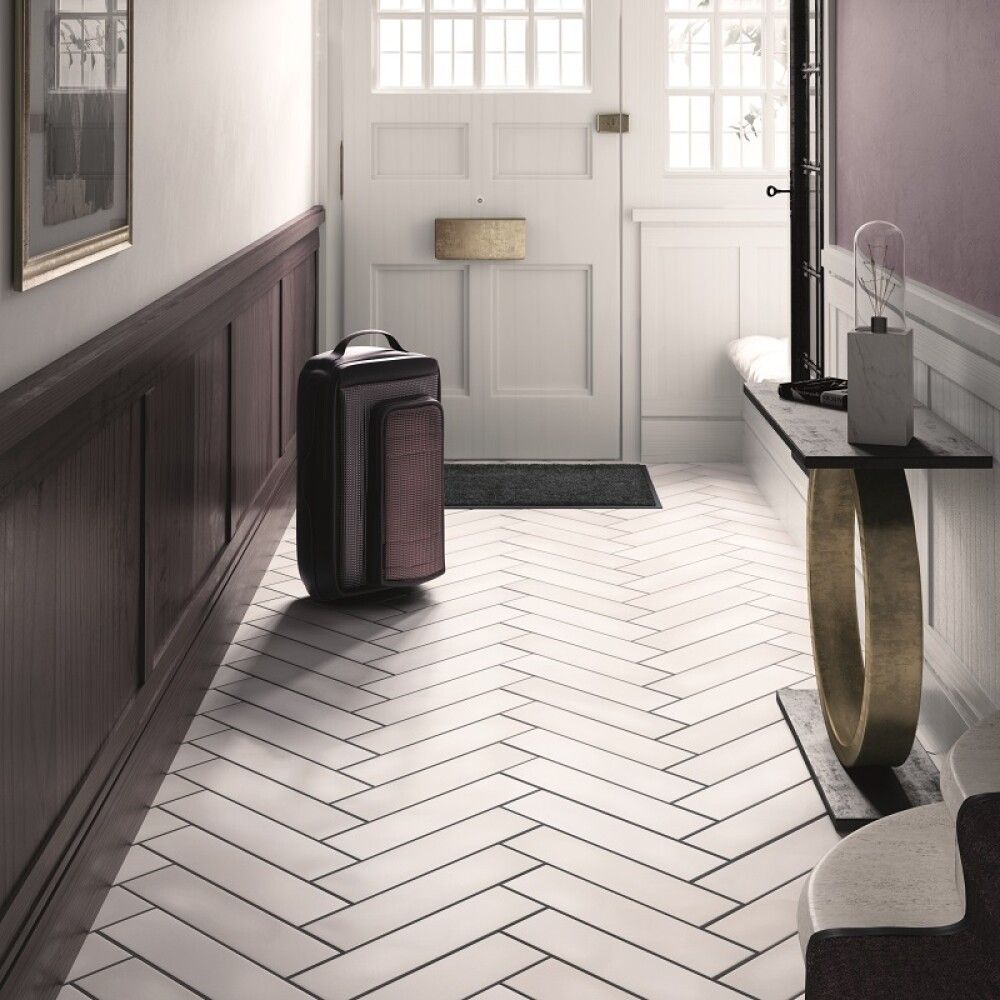 Gólf-/vegg flísar hvítar 9,2x36,8 cm 0,65 m2