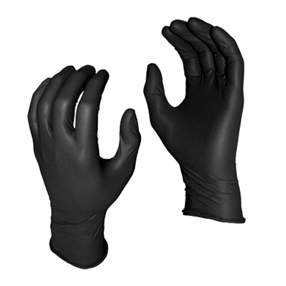 Hanskar nítril str. M Grease Monkey 5 mil svartir 