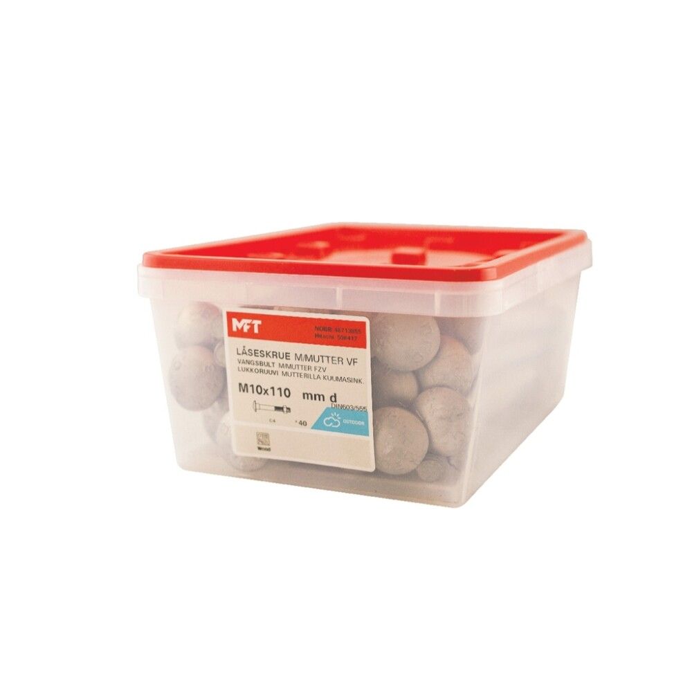 Borðaboltar með ró Ø10x110 mm 40 stk MFT HG