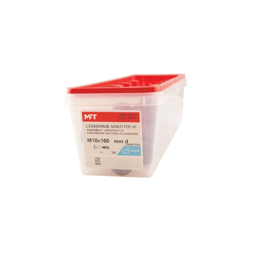 Borðaboltar með ró Ø10x160 mm 20 stk MFT HG