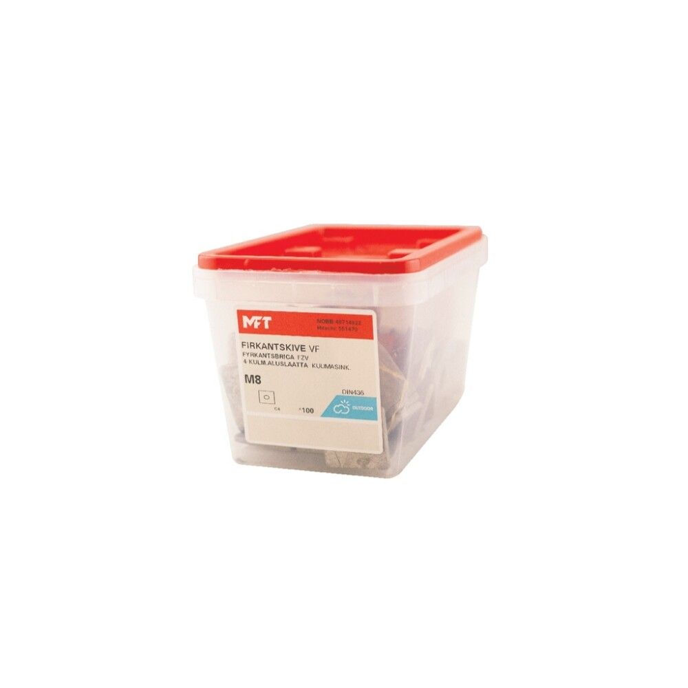 Ferkantskinna M8 100 stk MFT HG