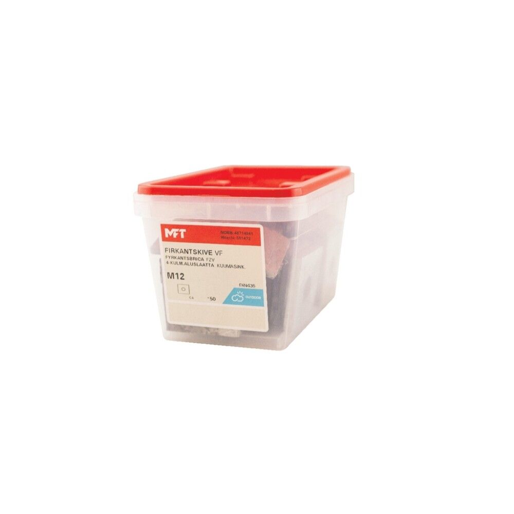 Ferkantskinna M12 50 stk MFT HG