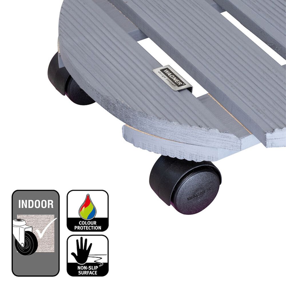 Rúllubretti fyrir blómapott 29cm 100kg grátt 