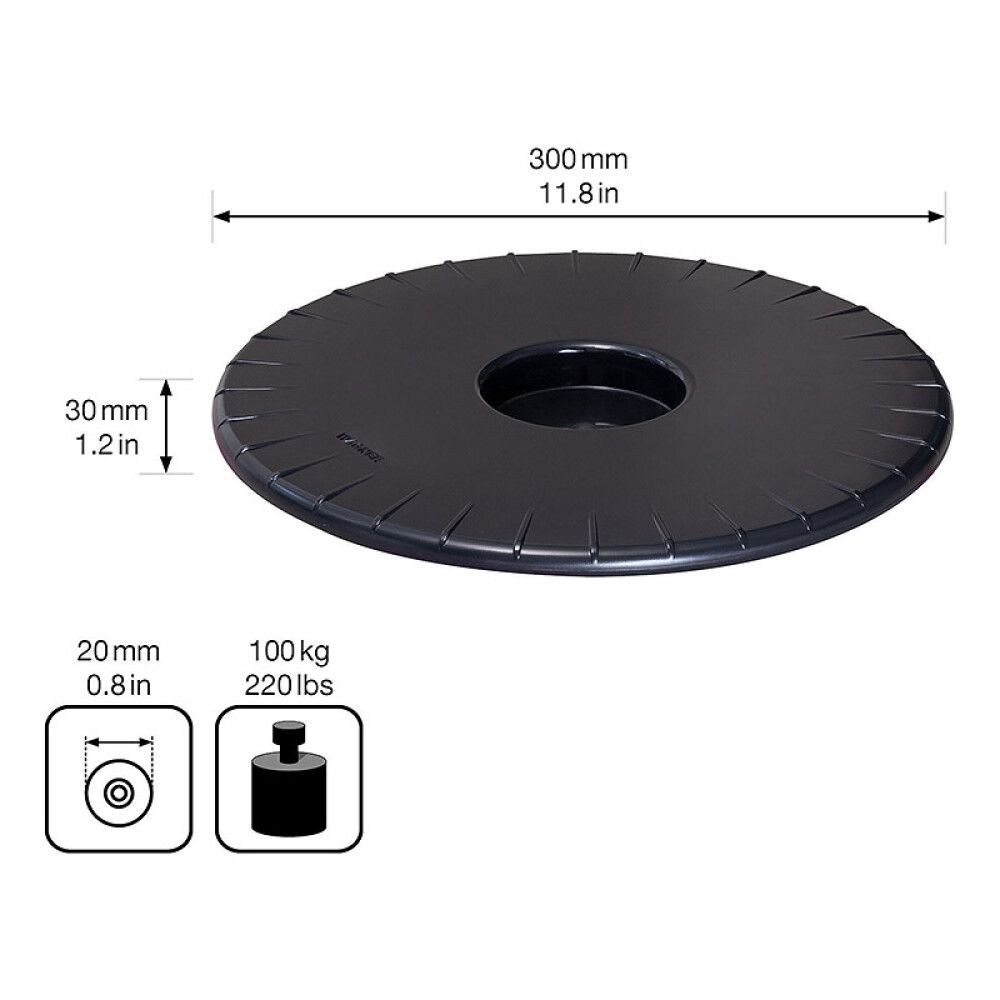 Rúllubretti fyrir blómapott 30cm 100kg svart