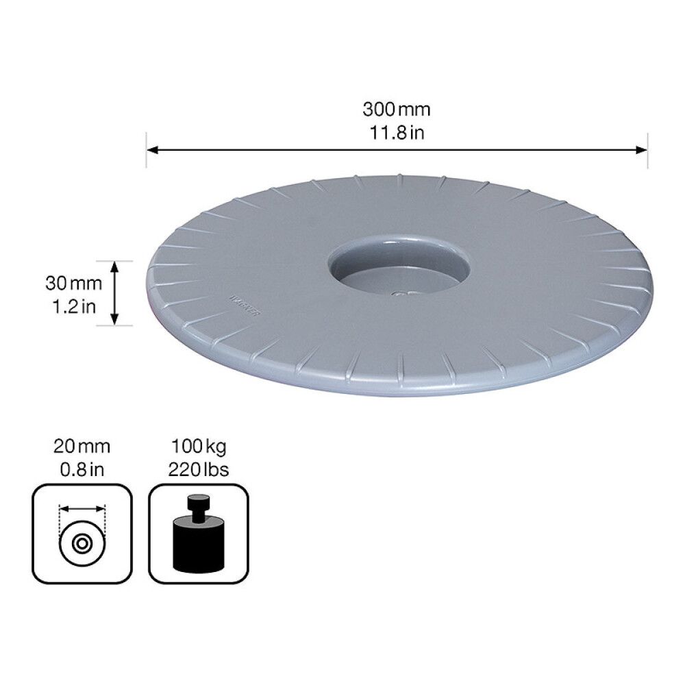 Rúllubretti fyrir blómapott 30cm 100kg grátt