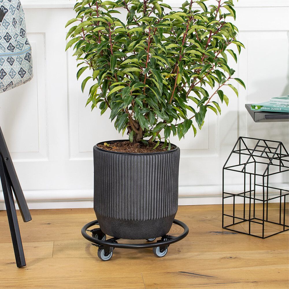 Rúllubretti fyrir blómapott 38cm 150kg svart