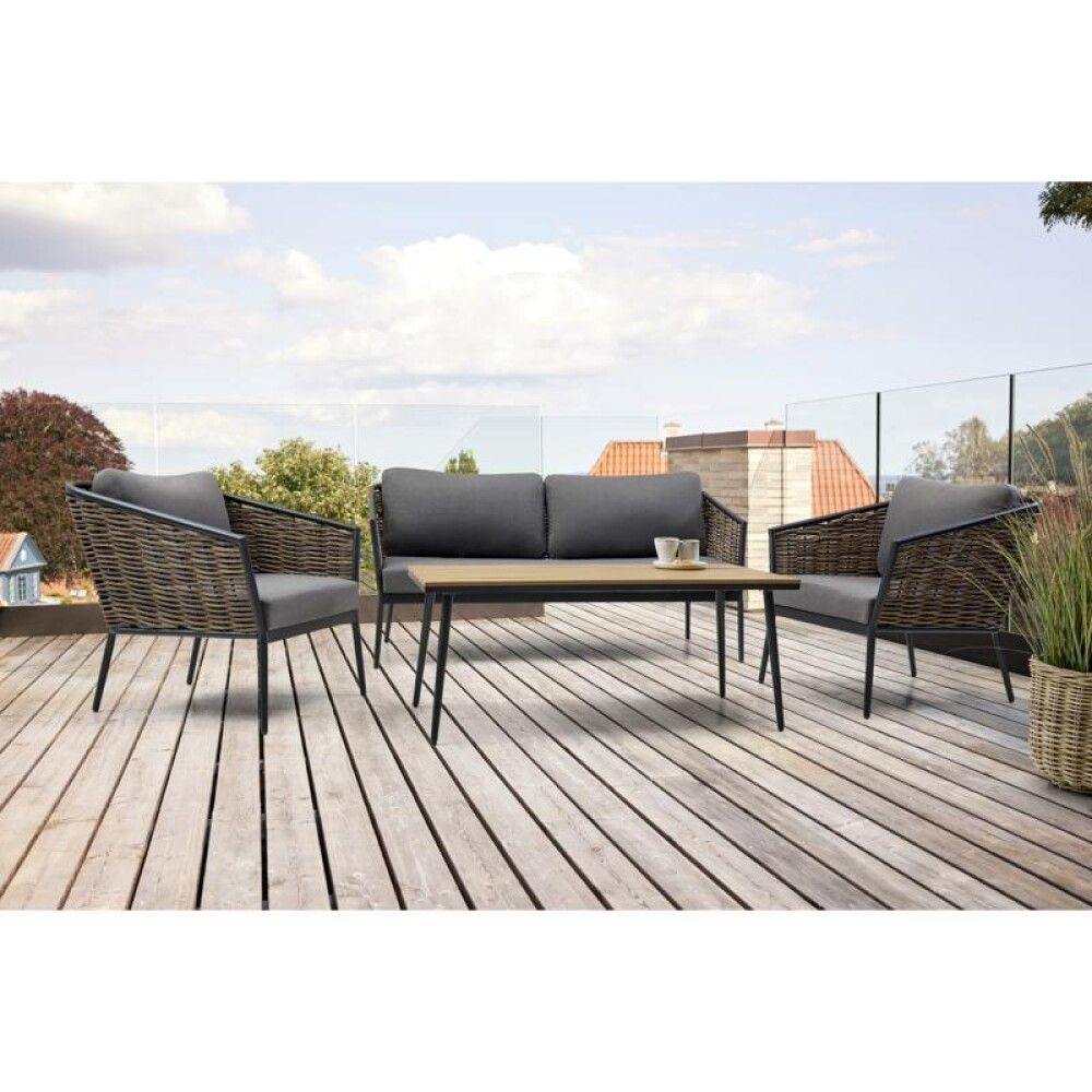 Garðsett fyrir 4 manns Sunfun Josefine grátt