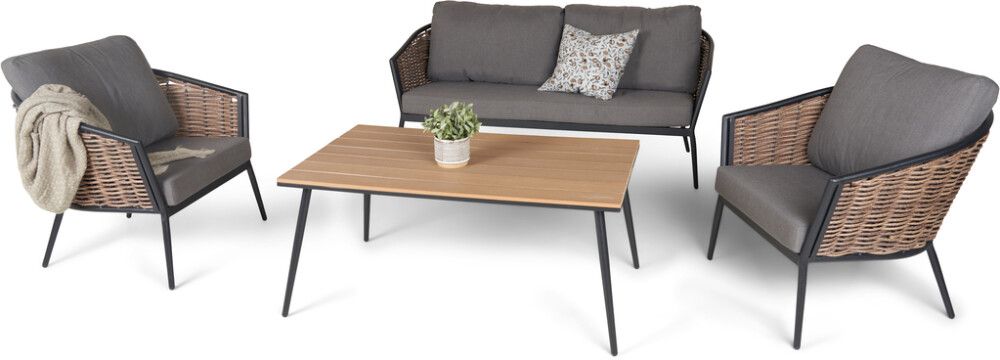 Garðsett fyrir 4 manns Sunfun Josefine grátt