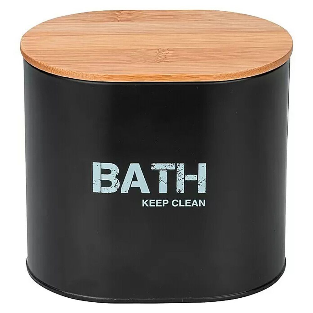 Geymslukassi með bambusloki Wenko svartur