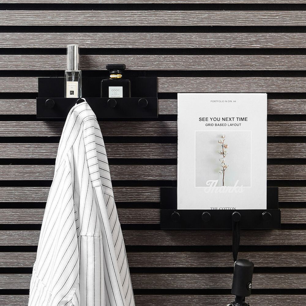 Hilla fyrir hljóðvistarplötu með 4 snögum 21,5cm svört