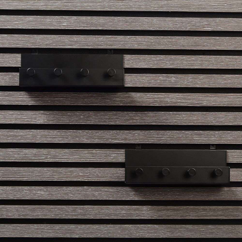 Hilla fyrir hljóðvistarplötu með 4 snögum 21,5cm svört