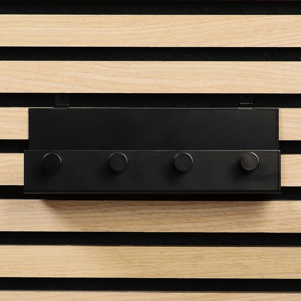 Hilla fyrir hljóðvistarplötu með 4 snögum 21,5cm svört