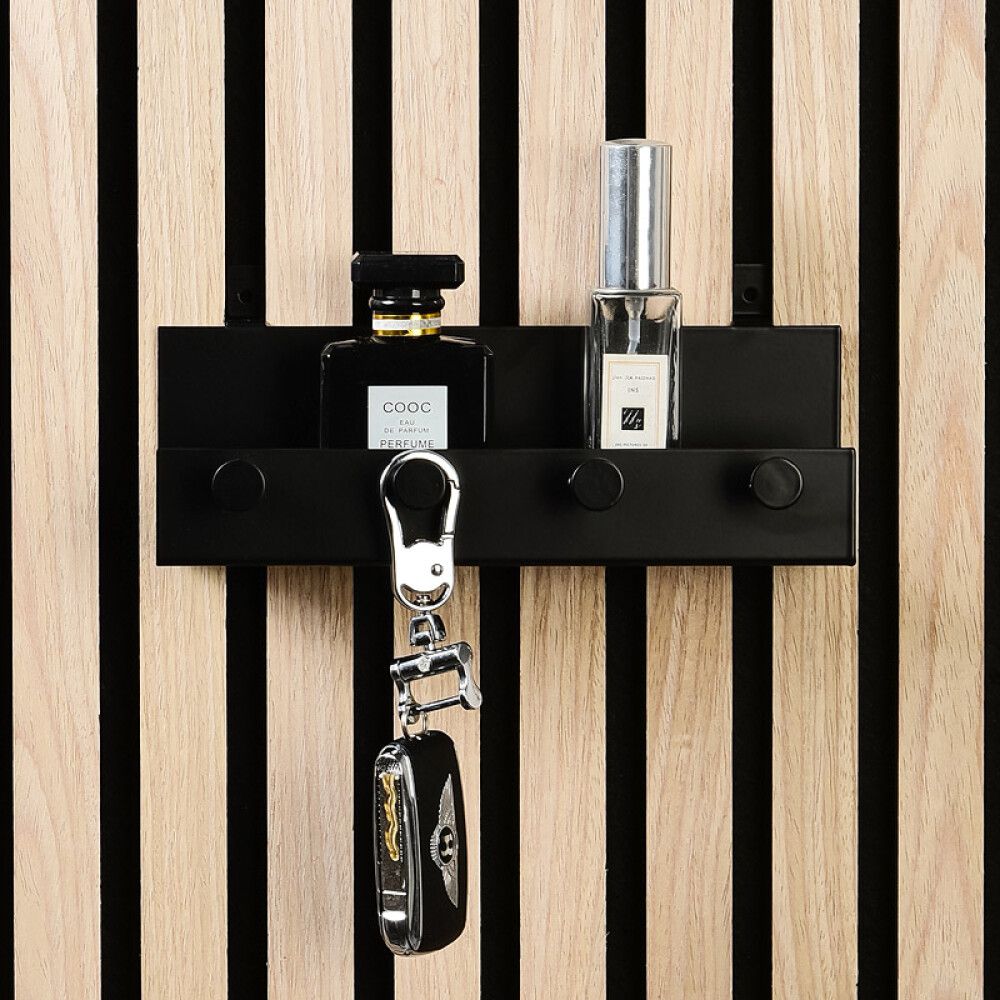 Hilla fyrir hljóðvistarplötu með 4 snögum 21,5cm svört