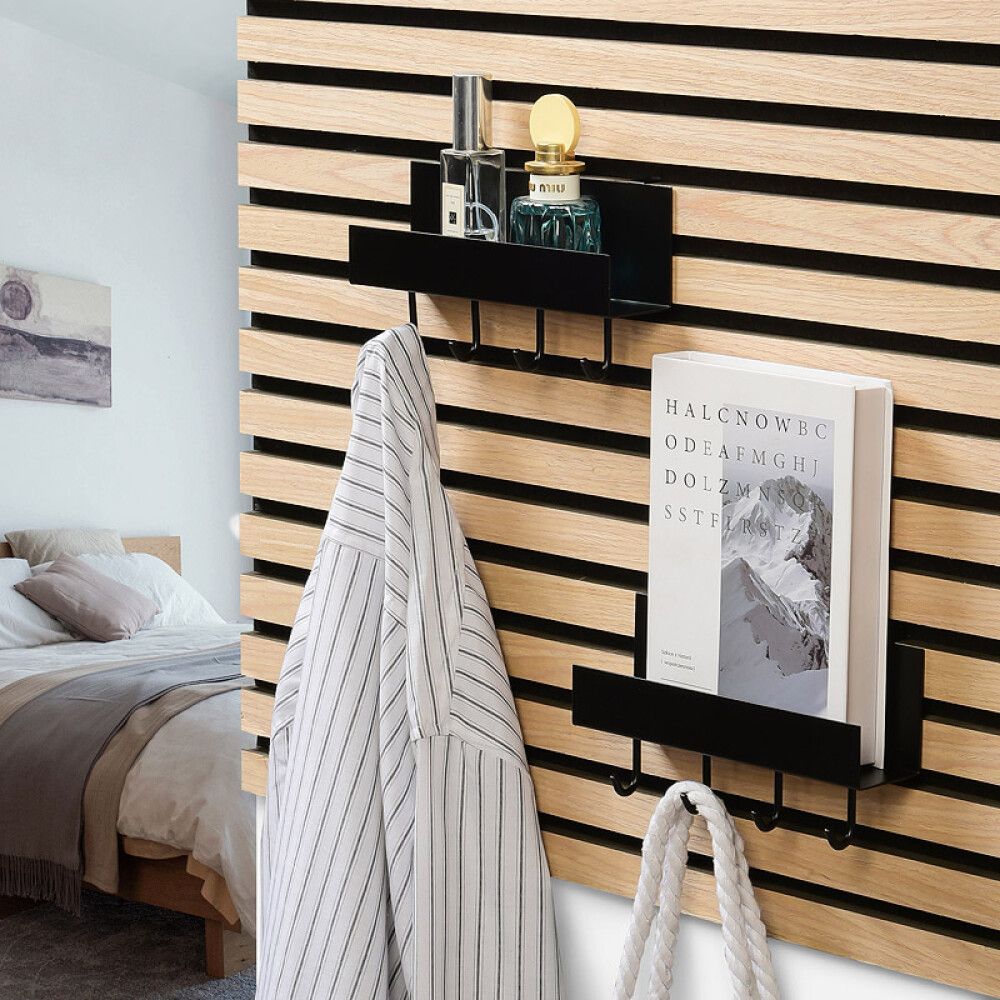 Hilla fyrir hljóðvistarplötu með 4 krókum 21,5cm svört