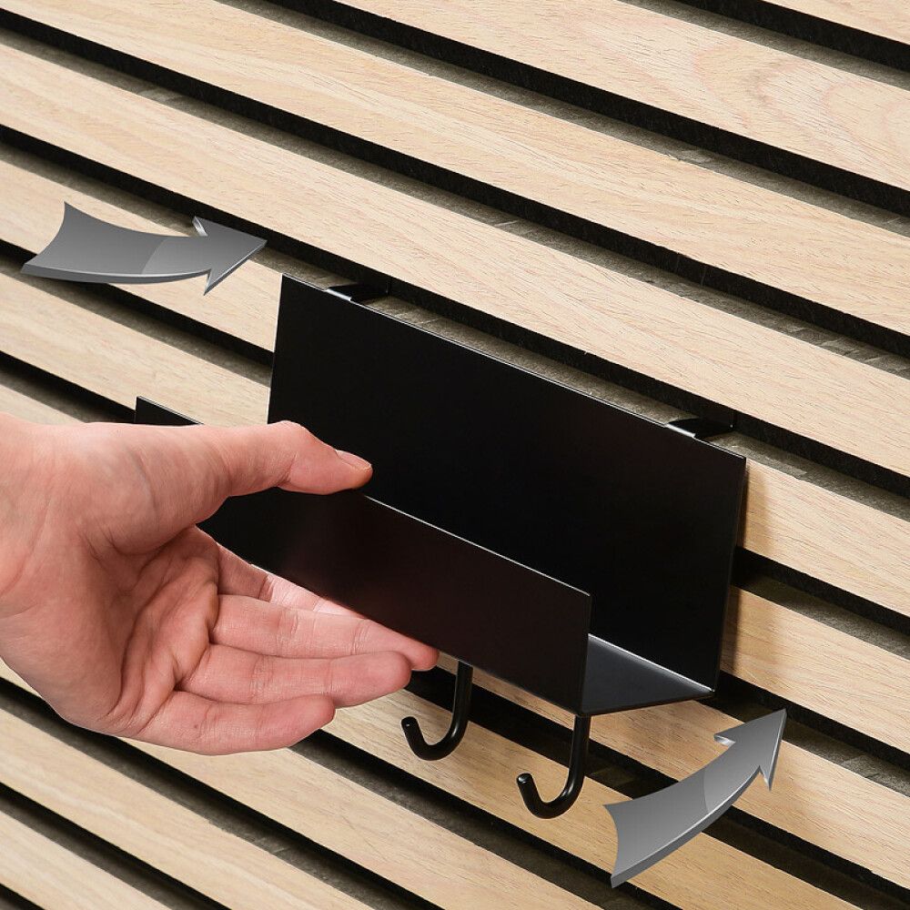 Hilla fyrir hljóðvistarplötu með 4 krókum 21,5cm svört