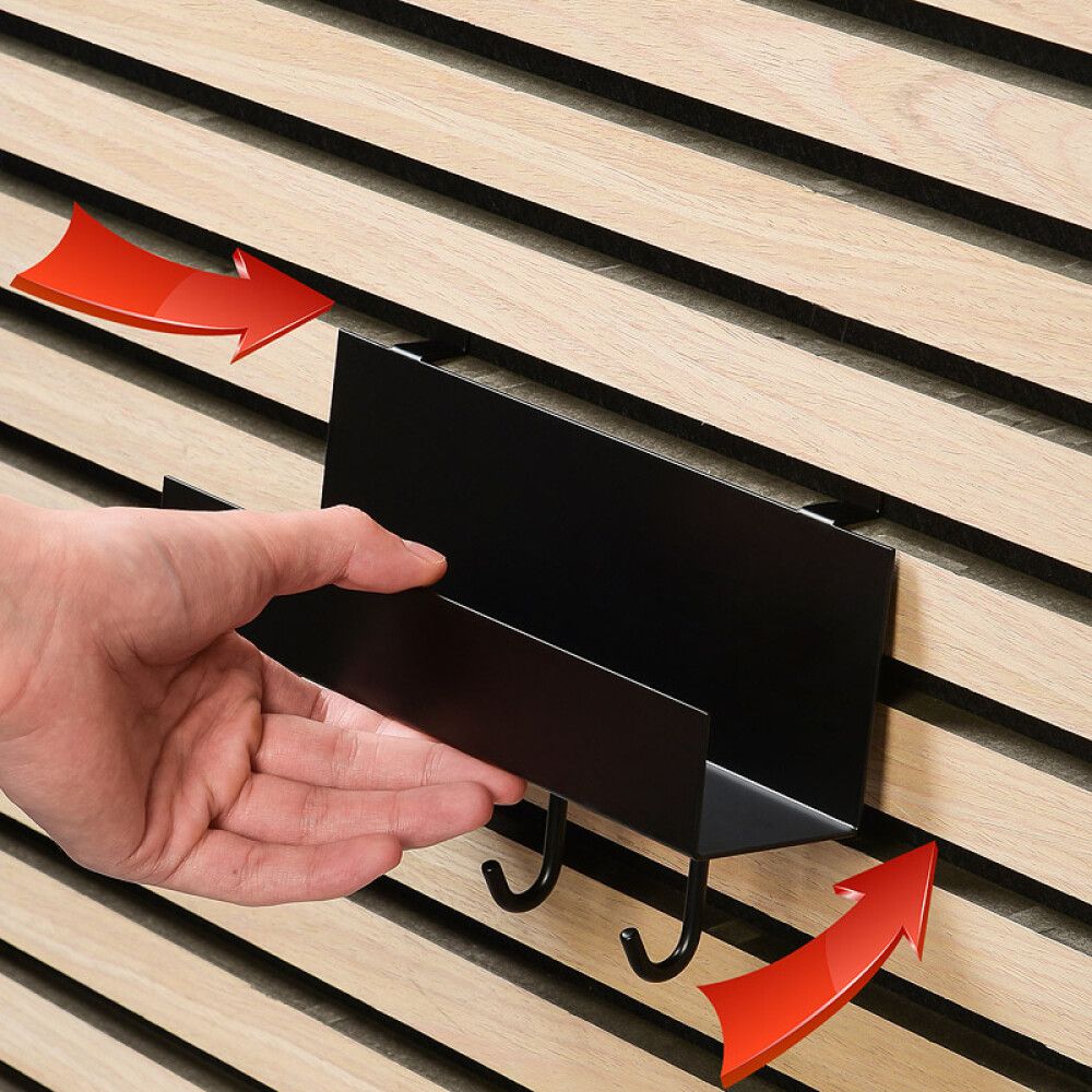 Hilla fyrir hljóðvistarplötu með 4 krókum 21,5cm svört