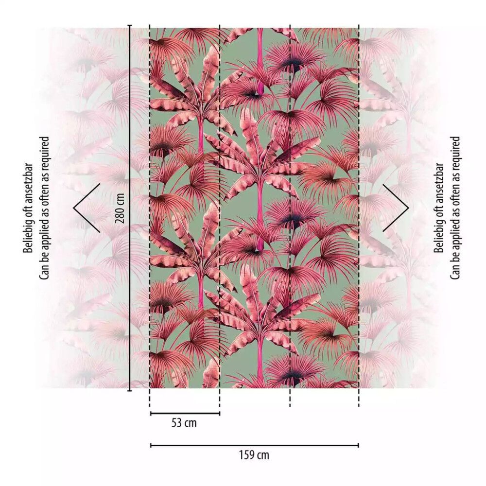 Veggfóður Travel Styles 1,59x2,8m bleikt